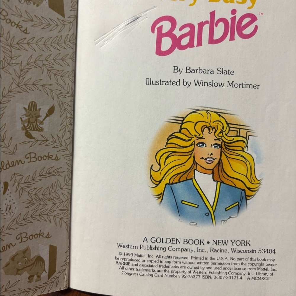 A Very Busy Barbie 1993 Golden Book GUC - Picture 2 of 3